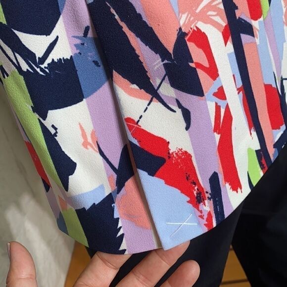 NWT DG2 Diane Gilman Fitted Single Breasted Multi Coloured Jacket - Picture 8 of 16